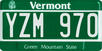 VT license plate YZM970