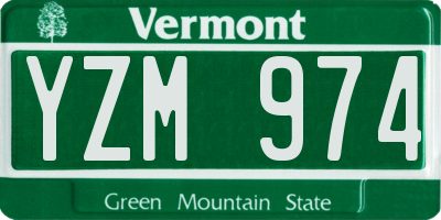 VT license plate YZM974
