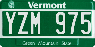 VT license plate YZM975