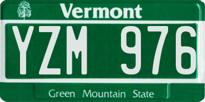 VT license plate YZM976