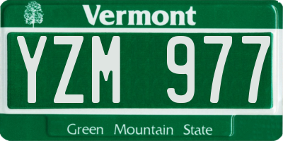 VT license plate YZM977