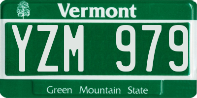 VT license plate YZM979