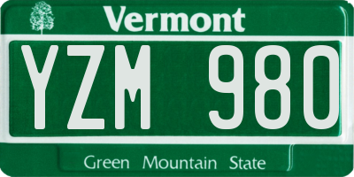 VT license plate YZM980