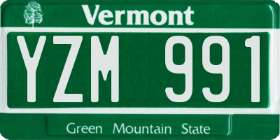 VT license plate YZM991