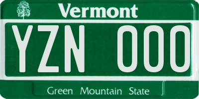 VT license plate YZN000