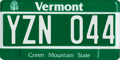 VT license plate YZN044