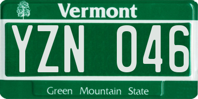 VT license plate YZN046