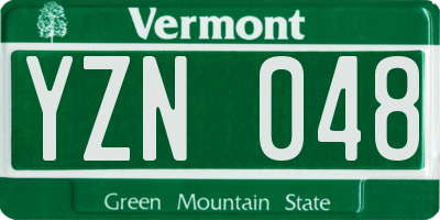 VT license plate YZN048