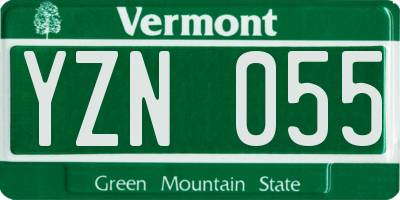 VT license plate YZN055