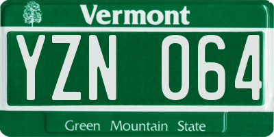 VT license plate YZN064
