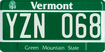 VT license plate YZN068