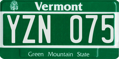 VT license plate YZN075
