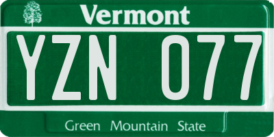 VT license plate YZN077