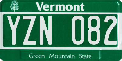 VT license plate YZN082
