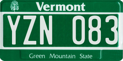 VT license plate YZN083