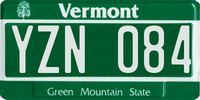 VT license plate YZN084