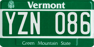 VT license plate YZN086