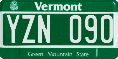 VT license plate YZN090