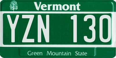 VT license plate YZN130