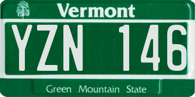 VT license plate YZN146