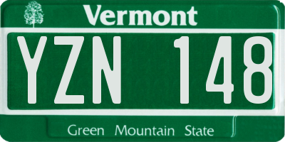 VT license plate YZN148