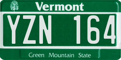 VT license plate YZN164