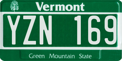 VT license plate YZN169
