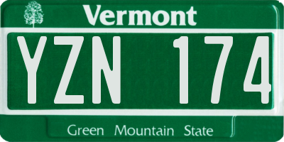 VT license plate YZN174
