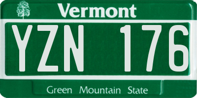 VT license plate YZN176