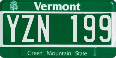 VT license plate YZN199