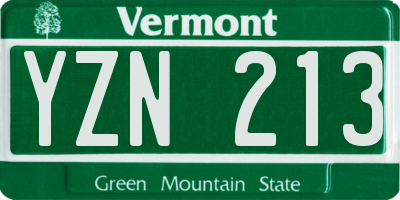 VT license plate YZN213
