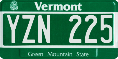 VT license plate YZN225