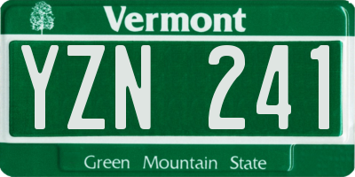 VT license plate YZN241