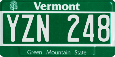 VT license plate YZN248