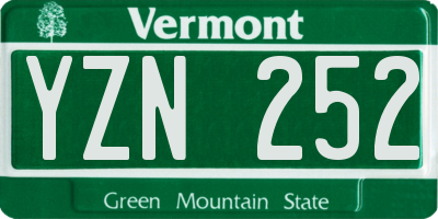 VT license plate YZN252