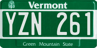 VT license plate YZN261