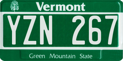 VT license plate YZN267