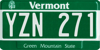 VT license plate YZN271