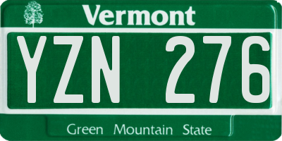 VT license plate YZN276