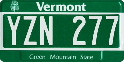 VT license plate YZN277