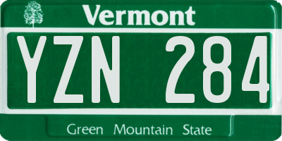 VT license plate YZN284