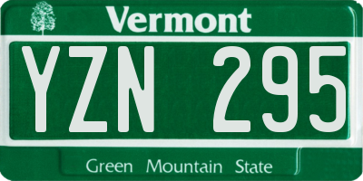 VT license plate YZN295