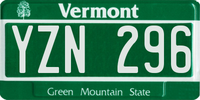 VT license plate YZN296
