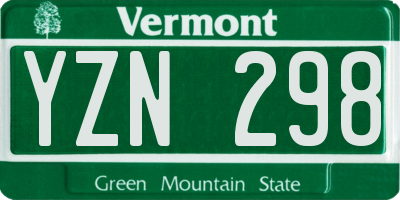 VT license plate YZN298