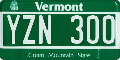 VT license plate YZN300