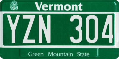 VT license plate YZN304