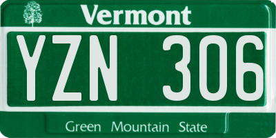 VT license plate YZN306