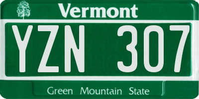 VT license plate YZN307