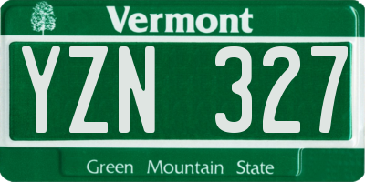 VT license plate YZN327