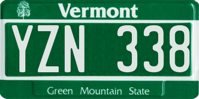 VT license plate YZN338